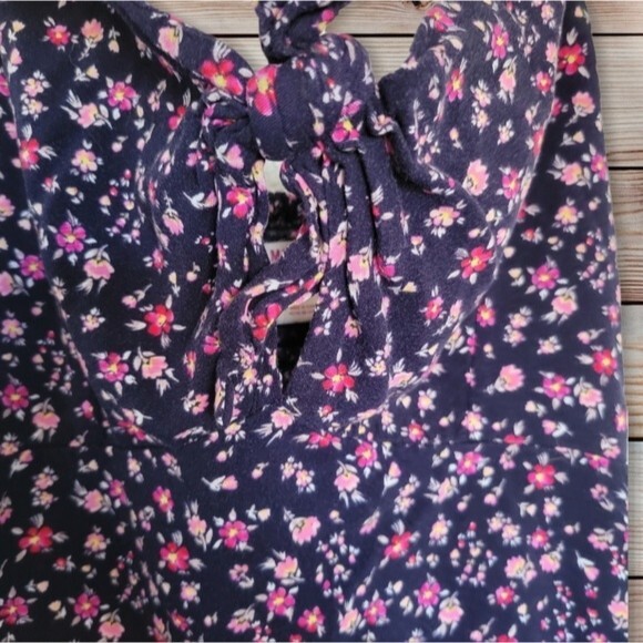 XS Mossimo Multicolor Flower Summer Dress with Cutout and Tie - Picture 3 of 5
